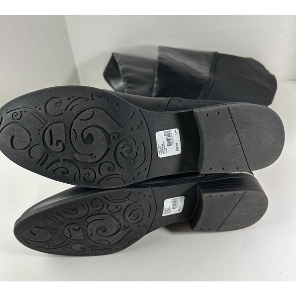 Lane Bryant Smooth 50/50 Silver Rand Boots Black Tall Riding Boot 11W 11 Wide - Picture 5 of 13